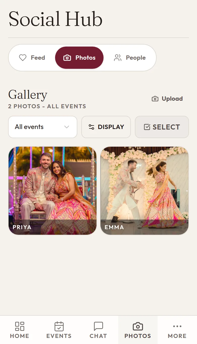 Guests' shared wedding photo gallery